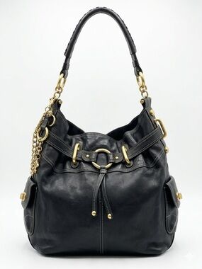 B. Makowsky all leather bag with Gold hardware